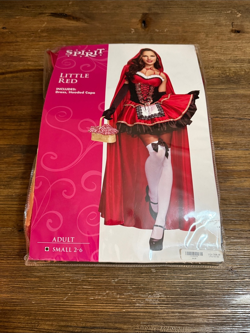 Spirit Women's Little Red Hooded Cape Costume - Red and Black